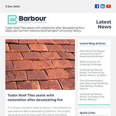Latest News from Barbour Product Search: Tudor Roof Tiles assist with restoration after devastating fire |  SSQ’s Del Carmen restores Southampton University library